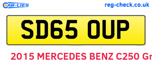 SD65OUP are the vehicle registration plates.
