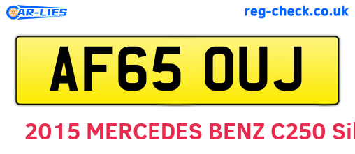 AF65OUJ are the vehicle registration plates.