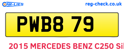 PWB879 are the vehicle registration plates.
