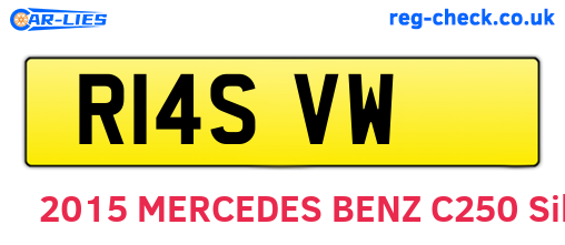 R14SVW are the vehicle registration plates.