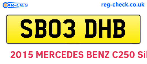 SB03DHB are the vehicle registration plates.