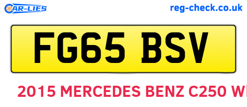 FG65BSV are the vehicle registration plates.