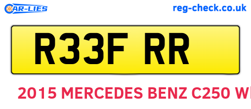 R33FRR are the vehicle registration plates.