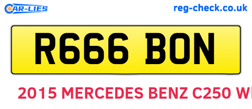R666BON are the vehicle registration plates.