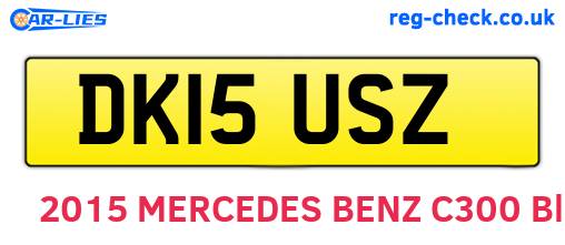 DK15USZ are the vehicle registration plates.