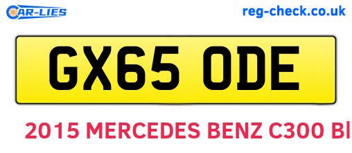 GX65ODE are the vehicle registration plates.