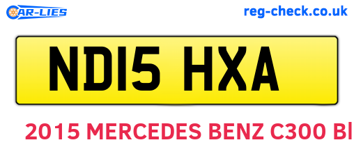 ND15HXA are the vehicle registration plates.