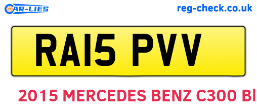 RA15PVV are the vehicle registration plates.