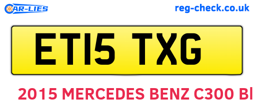 ET15TXG are the vehicle registration plates.