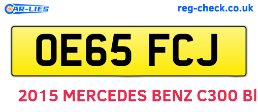 OE65FCJ are the vehicle registration plates.