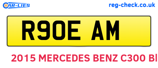 R90EAM are the vehicle registration plates.