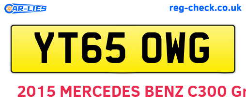 YT65OWG are the vehicle registration plates.