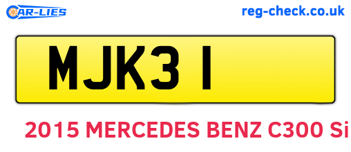 MJK31 are the vehicle registration plates.