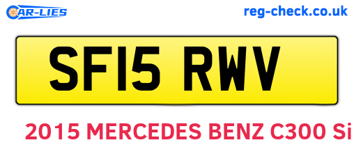 SF15RWV are the vehicle registration plates.
