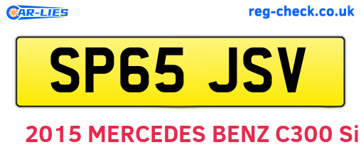 SP65JSV are the vehicle registration plates.