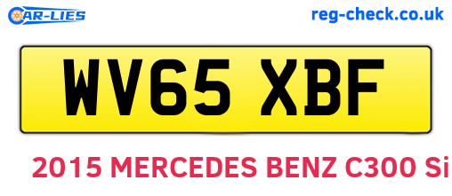 WV65XBF are the vehicle registration plates.