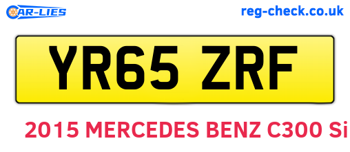 YR65ZRF are the vehicle registration plates.