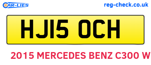 HJ15OCH are the vehicle registration plates.