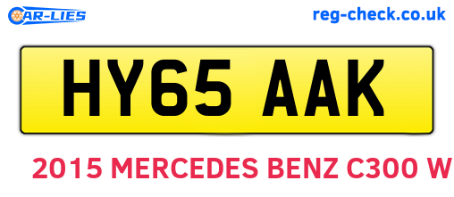 HY65AAK are the vehicle registration plates.