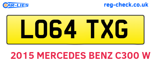 LO64TXG are the vehicle registration plates.
