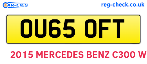OU65OFT are the vehicle registration plates.