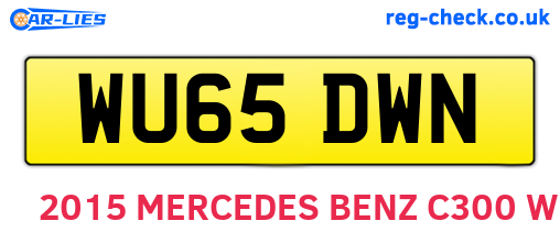WU65DWN are the vehicle registration plates.