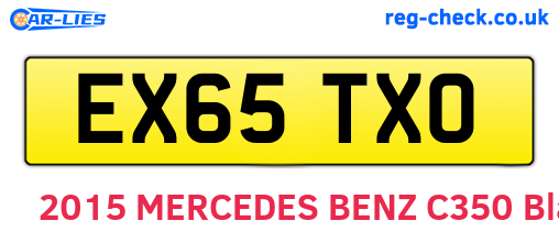EX65TXO are the vehicle registration plates.
