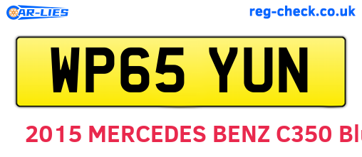 WP65YUN are the vehicle registration plates.
