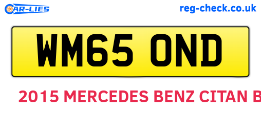 WM65OND are the vehicle registration plates.