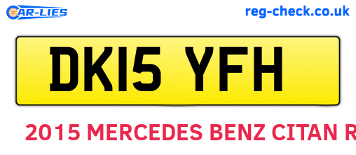 DK15YFH are the vehicle registration plates.