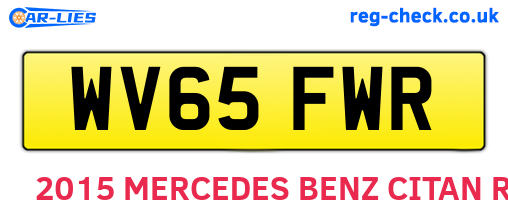 WV65FWR are the vehicle registration plates.