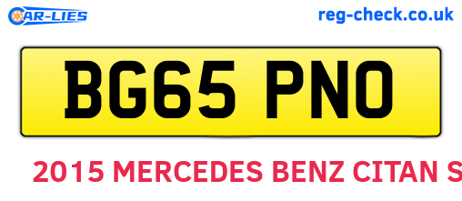 BG65PNO are the vehicle registration plates.