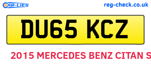DU65KCZ are the vehicle registration plates.