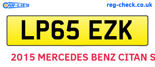 LP65EZK are the vehicle registration plates.