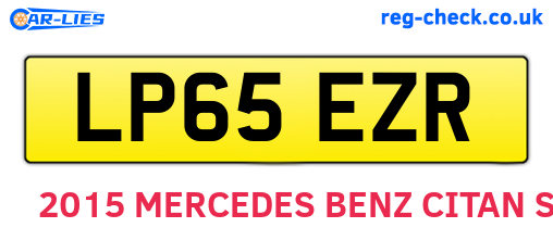 LP65EZR are the vehicle registration plates.