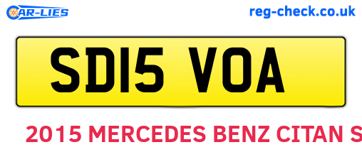 SD15VOA are the vehicle registration plates.