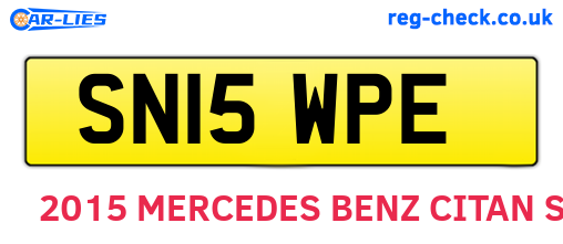 SN15WPE are the vehicle registration plates.