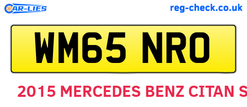 WM65NRO are the vehicle registration plates.
