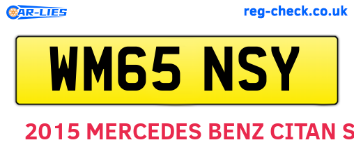 WM65NSY are the vehicle registration plates.