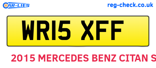 WR15XFF are the vehicle registration plates.