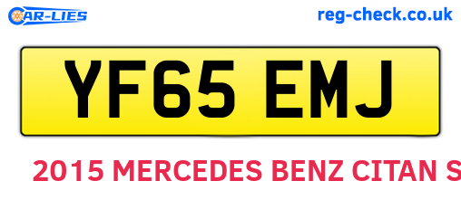 YF65EMJ are the vehicle registration plates.