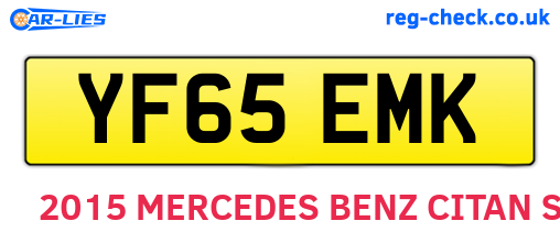 YF65EMK are the vehicle registration plates.