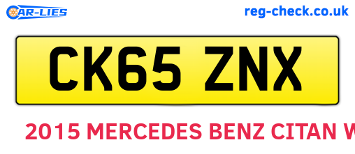 CK65ZNX are the vehicle registration plates.