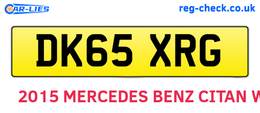 DK65XRG are the vehicle registration plates.