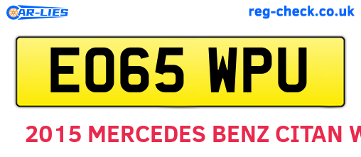 EO65WPU are the vehicle registration plates.