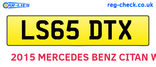 LS65DTX are the vehicle registration plates.