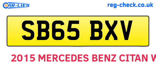 SB65BXV are the vehicle registration plates.