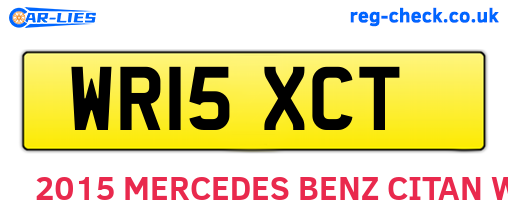 WR15XCT are the vehicle registration plates.