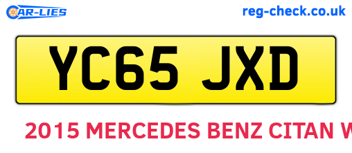 YC65JXD are the vehicle registration plates.