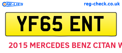 YF65ENT are the vehicle registration plates.